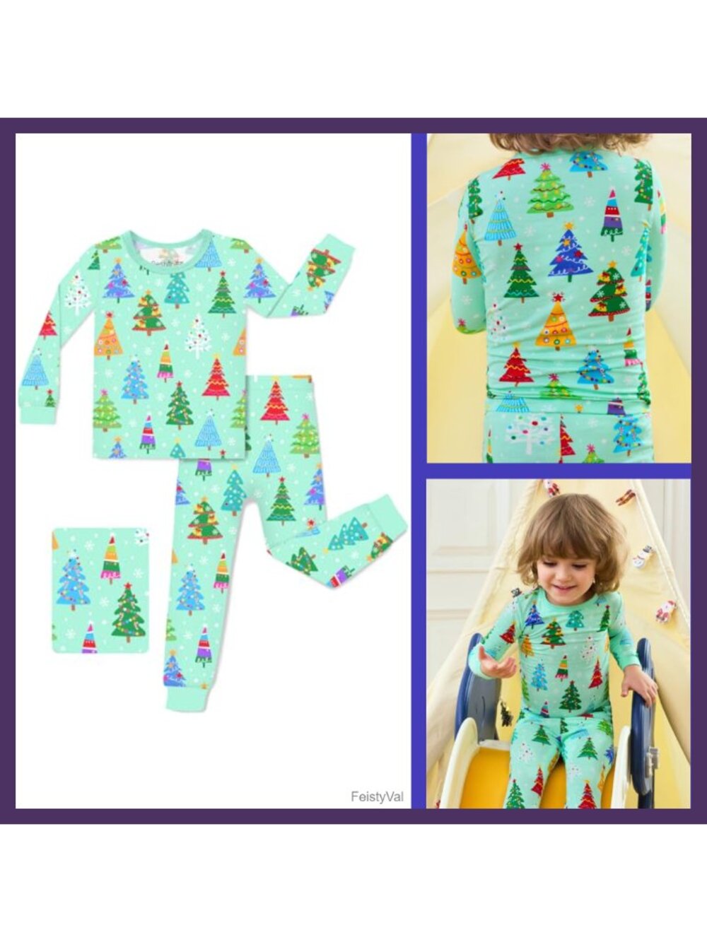 Viscose from Bamboo Kids Pajama Set Long Sleeve Fitted 2-Piece